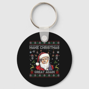 Porte-clés Rendre Noël super à nouveau drôle Père Noël Trump
