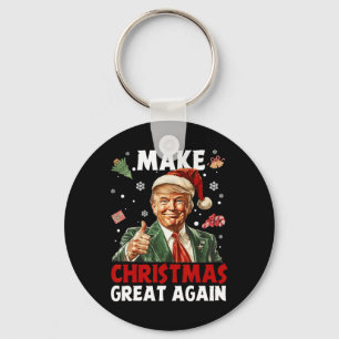 Porte-clés Rendre Noël super Père Noël amusant Trump Noël