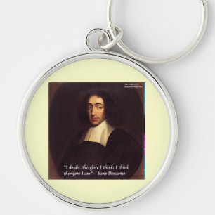 Porte-clés René Descartes Je pense donc je suis Citation