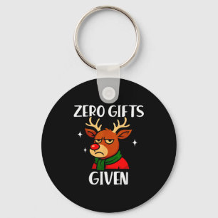 Porte-clés Renne mécontent drôle de Noël Mème Zéro Cadeaux Gi
