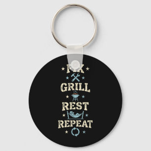 Porte-clés Réparer Gril Repos Répéter Drôle Bricoleur Bbq Hom