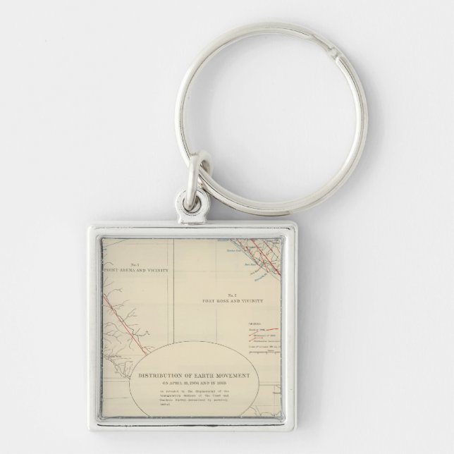 Porte-clés Répartition du mouvement de la terre en Californie (Devant)