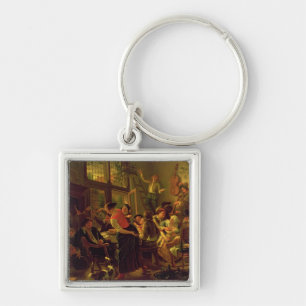 Porte-clés Repas de famille (huile sur la toile)