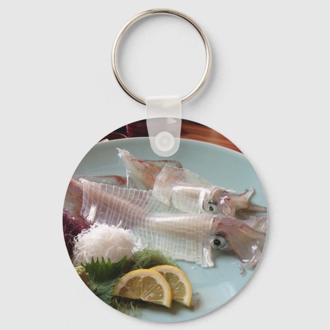 Porte-clés Repas japonais de sashimi de calmar servi déjeuner (Recto)