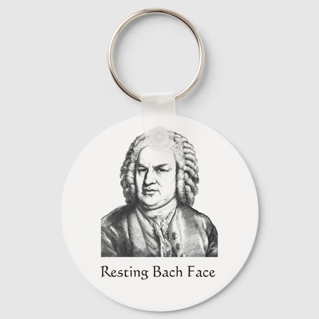 Porte-clés Repose Bach Face Compositeur de musique classique (Recto)
