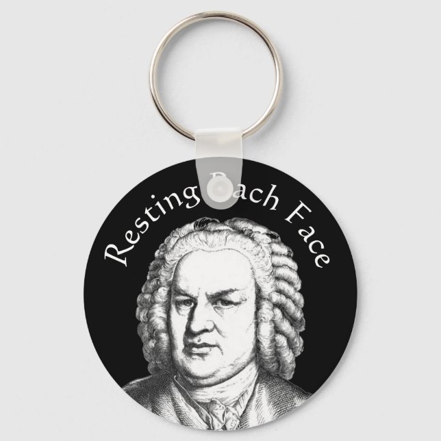 Porte-clés Repose Bach Face Compositeur de musique classique (Recto)