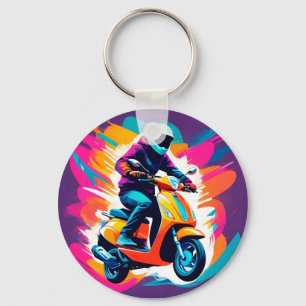 Porte-clés Représentation artistique colorée d'une personne à