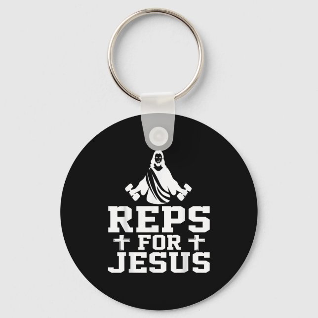 Porte-clés Reps For Jesus Funny Christian Gym Fitness Biceps  (Recto)