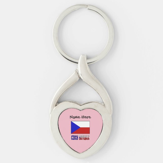 Porte-clés République tchèque et drapeau tchèque personnalisé (Devant)