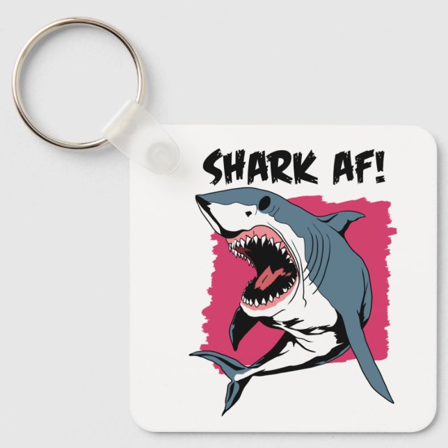 Porte-clés Requin AF ! | Amateurs de requins Design graphique (Recto)