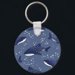 Porte-clés Requin de baleine étoilée (noir)<br><div class="desc">Des requins baleines étoilés nagent parmi les étoiles</div>
