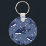 Porte-clés Requin de baleine étoilée (noir)<br><div class="desc">Des requins baleines étoilés nagent parmi les étoiles</div>