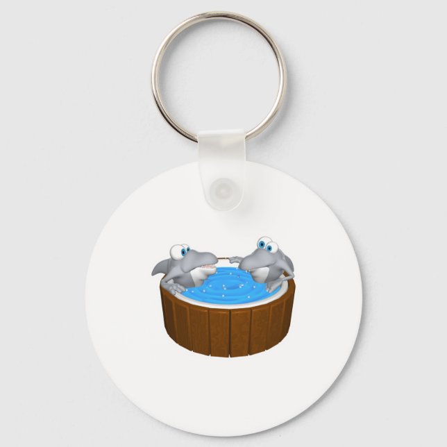 Porte-clés requins dans un bain à remous (Recto)