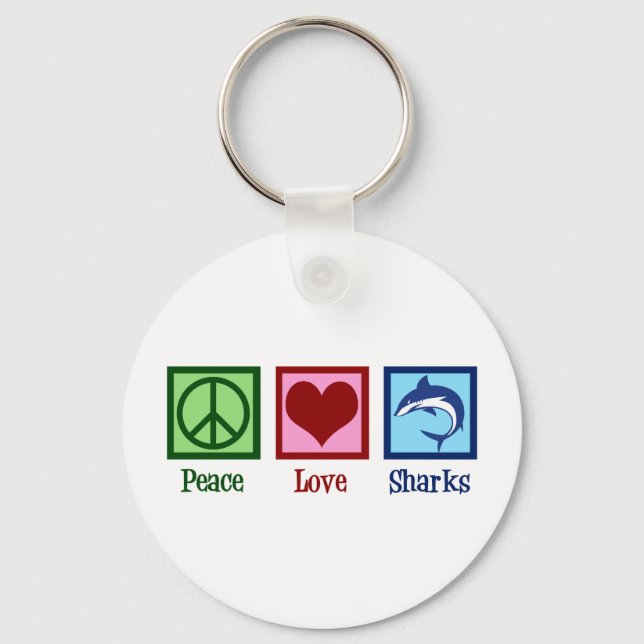 Porte-clés Requins Peace Love (Recto)