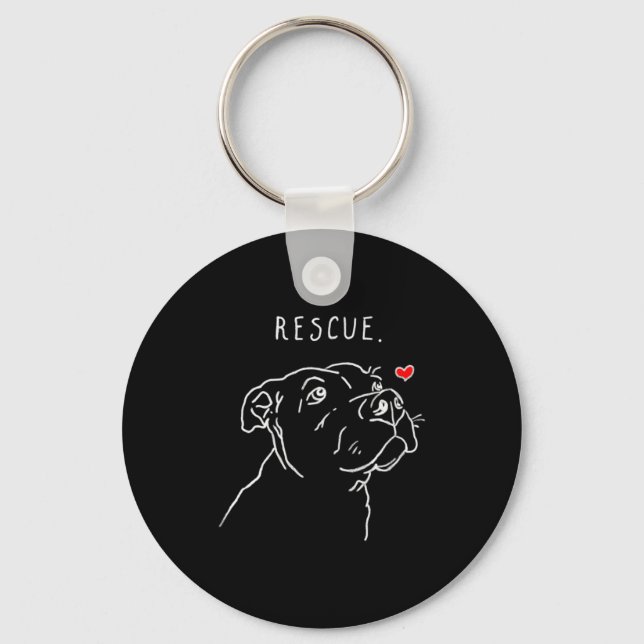 Porte-clés Rescue Dog Tbull Drawing Rescue Mom Adopt Dont _1  (Recto)
