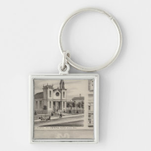 Porte-clés Résidence, ferme, église et magasin au Minnesota