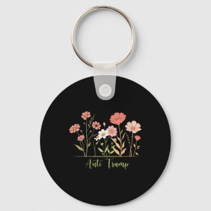 Porte-clés Résister anti-trump floral botanique libéral activ