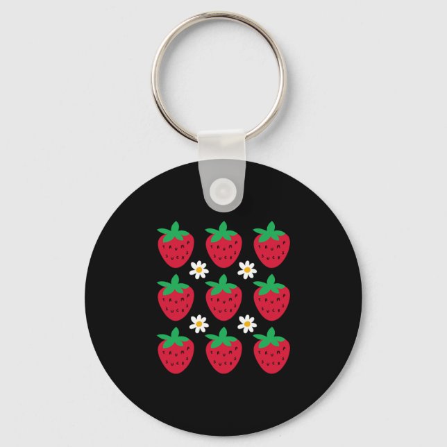 Porte-clés Résister subtilement Trump Daisy Fraise Protest Fé (Recto)