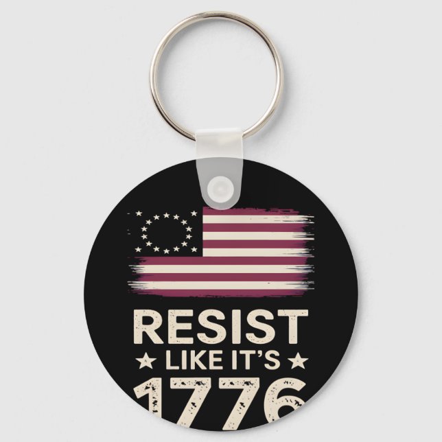 Porte-clés Résistez à l'image du drapeau conservateur américa (Recto)