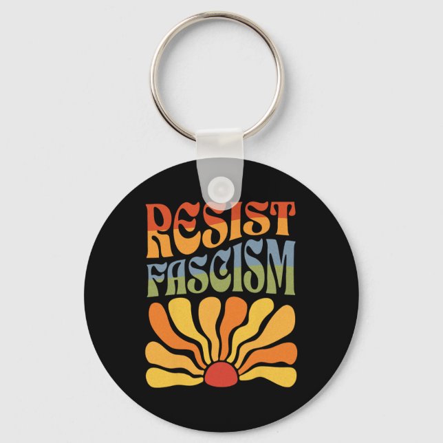 Porte-clés Résistez au fascisme Rétro Boho Feminist Pro Choic (Recto)