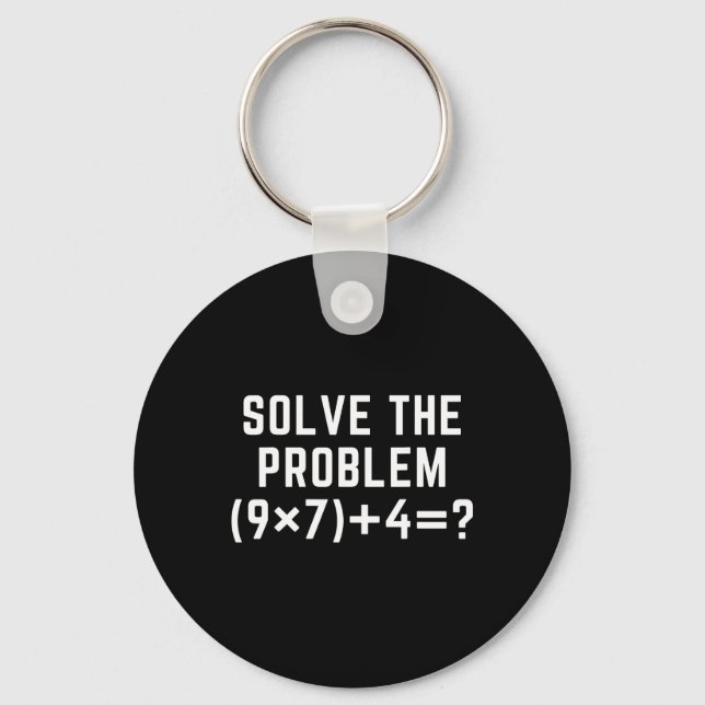 Porte-clés Résoudre le problème 67 Mème Six Sept Prof de math (Recto)