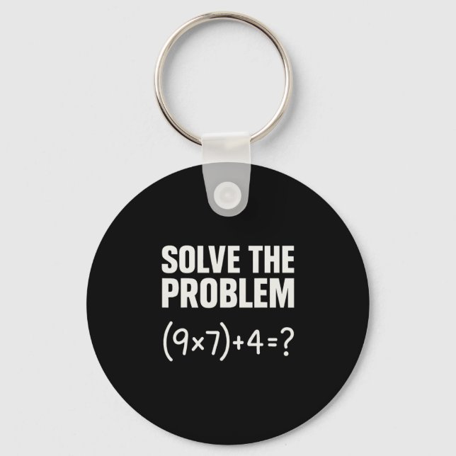 Porte-clés Résoudre le problème drôle maths 67 mème enseignan (Recto)