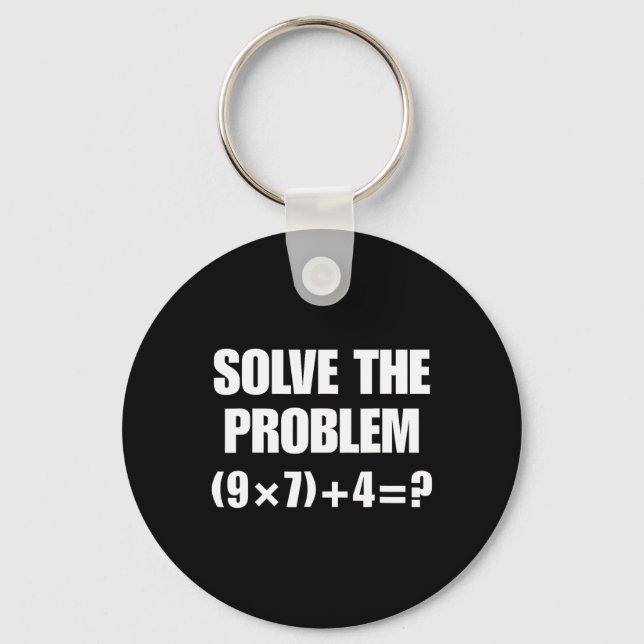 Porte-clés Résoudre le problème – Équation mathématique drôle (Recto)