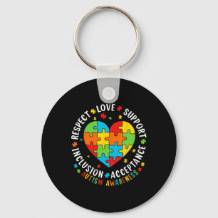 Porte-clés Respect Amour Soutien Acceptation Inclusion Autism