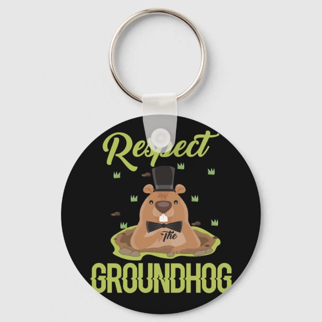 Porte-clés Respect Groundhog Woodchuck Photo Groundhog Day (Recto)