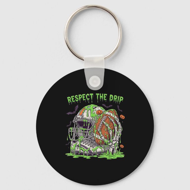 Porte-clés Respect The Drip Football Halloween Skeleton Hand  (Recto)