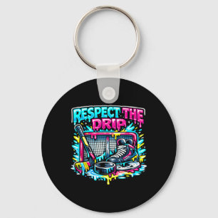 Porte-clés Respecter le Hockey Drip Crème Glacée Pastel Jeune