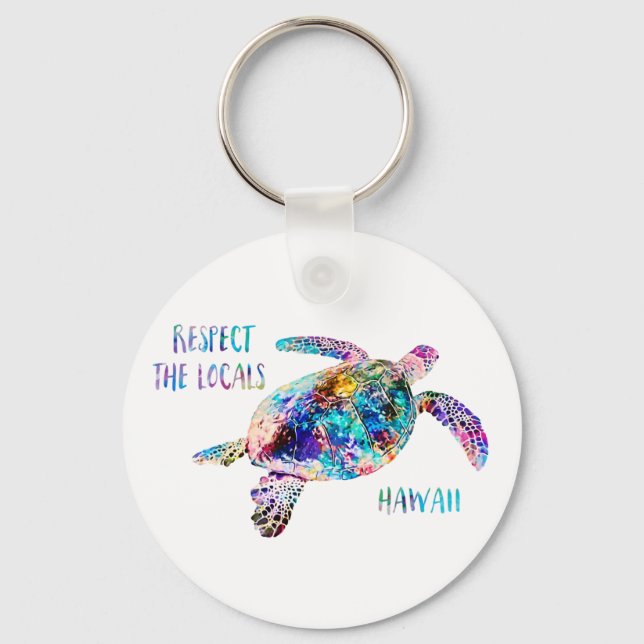 Porte-clés Respectez la citation de la tortue marine locale T (Recto)