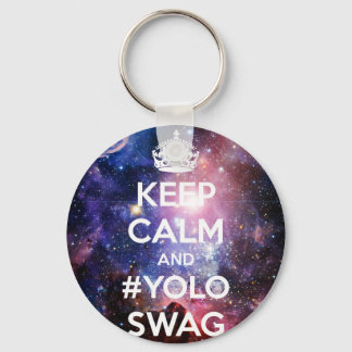 Porte-clés Reste calme et swag #yolo