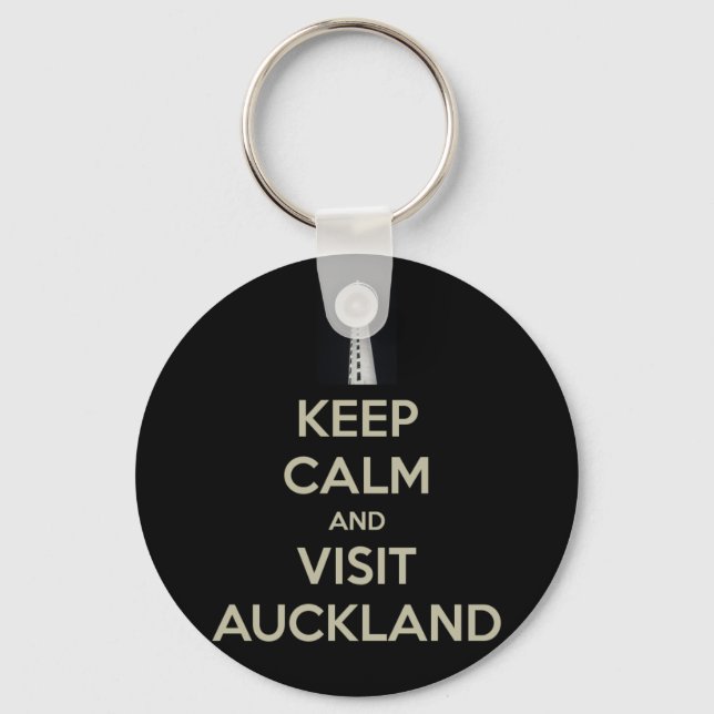 Porte-clés rester calme visiter auckland (Recto)