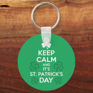Porte-clés Restez calme, c'est la Saint-Patrick irlandais 