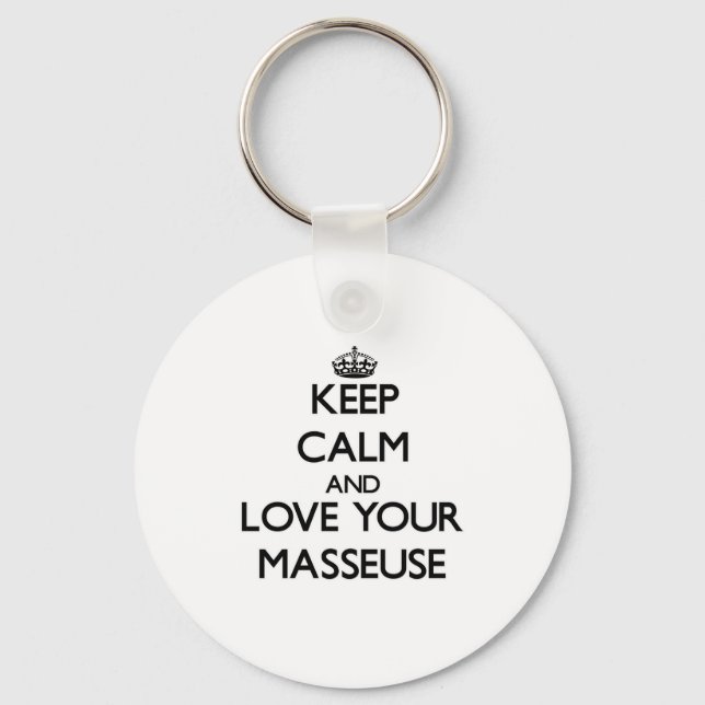 Porte-clés Restez calme et aimez votre Masseuse (Recto)