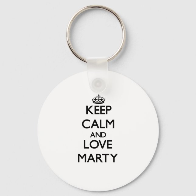 Porte-clés Restez calme et amoureux Marty (Recto)