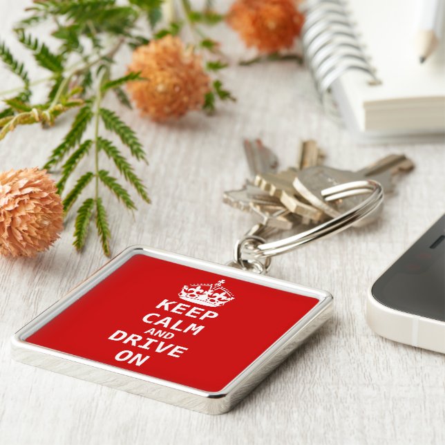 Porte-clés Restez calme et CONDUISez (Côté)