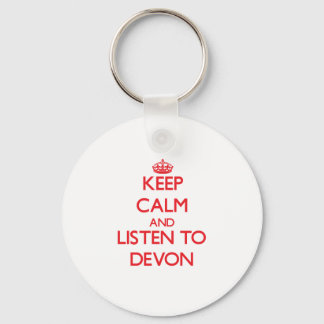 Porte-clés Restez calme et écoutez Devon