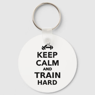 Porte-clés Restez calme et entraînez-vous fort