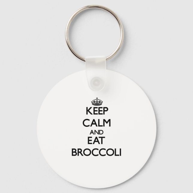 Porte-clés Restez calme et mangez Broccoli (Recto)