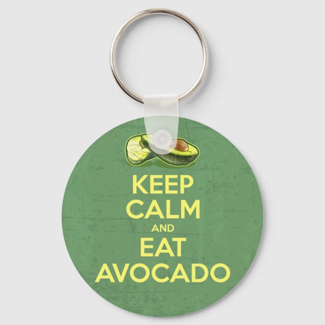 Porte-clés Restez Calme Et Mangez L'Avocado (Recto)