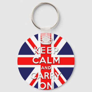 Porte-clés restez calme et portez le drapeau Union Jack