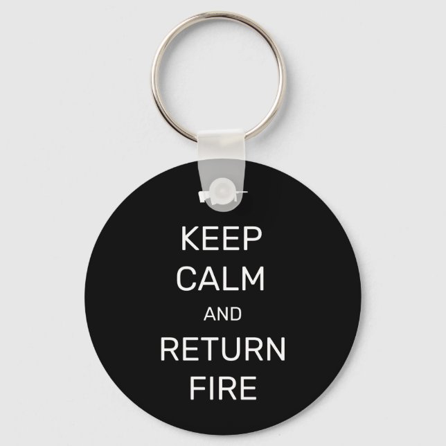 Porte-clés Restez calme et retournez en feu (Recto)