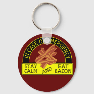 Porte-clés Restez Calme, Mangez Porte - clé Bacon