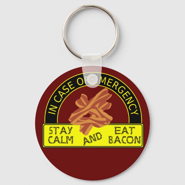 Porte-clés Restez Calme, Mangez Porte - clé Bacon (Recto)