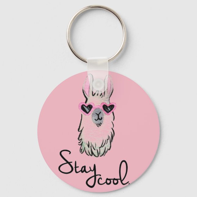 Porte-clés Restez Cool Llama (Recto)