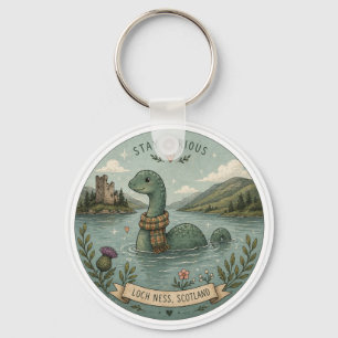 Porte-clés Restez Curieux Cozy Cryptide Nessie Monstre du Loc