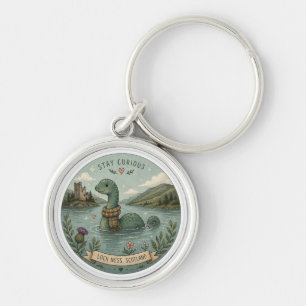 Porte-clés Restez Curieux Cozy Cryptide Nessie Monstre du Loc