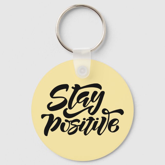 Porte-clés Restez positif Jaune (Recto)